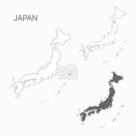 Conjunto de mapas de Japón para un diseño fácil de editar