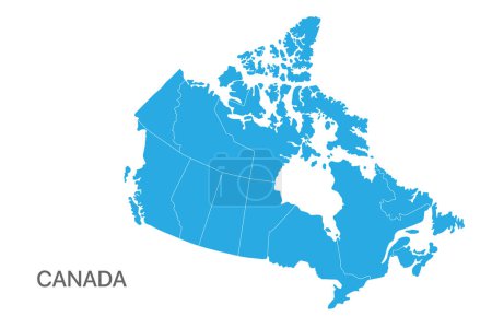 Mapa de Canadá los límites detallados de las divisiones administrativas