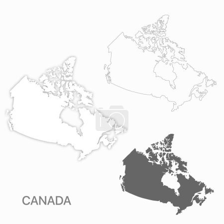 Conjunto de mapas de Canadá para un diseño fácil de editar