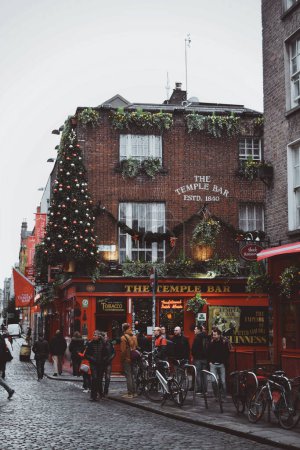 Photo for Famous temple bar in the center of dublin in ireland on november 20, 2018 - Royalty Free Image
