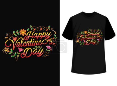 Ilustración de San Valentín tipografía tipografía camiseta diseño plantilla. - Imagen libre de derechos