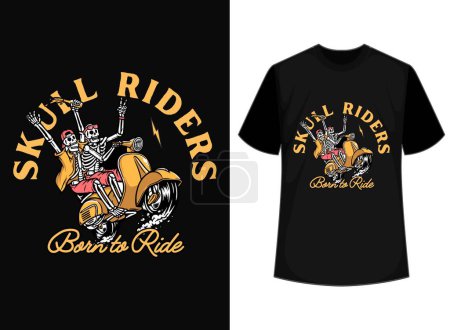 Skull riders born to ride t shirt design template, Skull T shirt Graphic Design