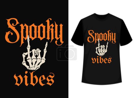 Illustration for Spooky vibes shirt, Halloween ghost shirt. vector file - Royalty Free Image