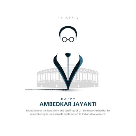 Vektorillustration von Dr. Bhimrao Ramji Ambedkar mit Verfassung Indiens für Ambedkar Jayanti am 14. April