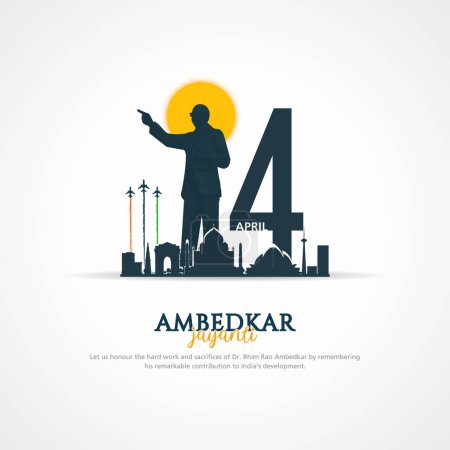 Vektorillustration von Dr. Bhimrao Ramji Ambedkar mit Verfassung Indiens für Ambedkar Jayanti am 14. April