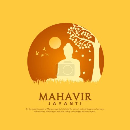 Mahavir Jayanti Feier Hintergrund der Geburt von Mahaveer.