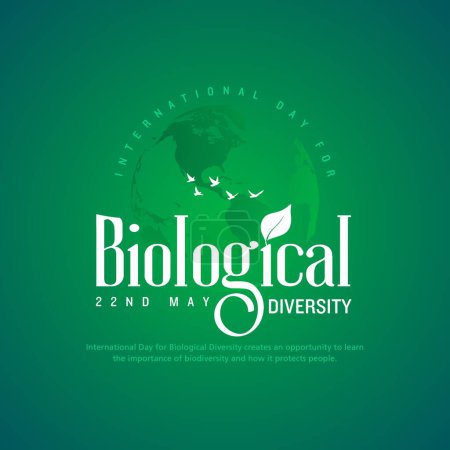 Día Internacional de la Diversidad Biológica tema creativo. Banner vectorial del Día Internacional de la Diversidad Biológica, diseño de póster. Planeta Tierra con animal y árbol icono
