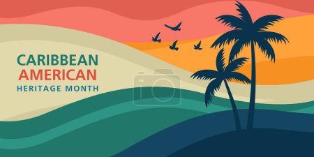 Caribbean American Heritage Month background. Vector illustration.