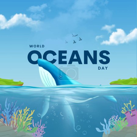 save our oceans. World oceans day design with globe. abstract vector illustration design