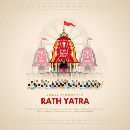 Kreatives Jagannath rath yatra indisches Festival post design