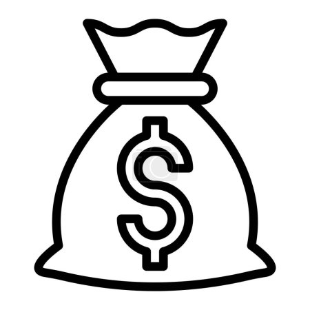 Money Bag Vector Line Icon