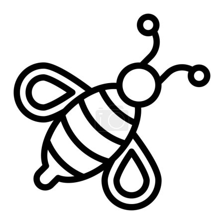 Conception d'icône de ligne vectorielle d'abeille