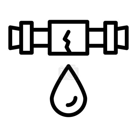 Oil Leak Vector Line Icon Design