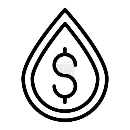 Conception d'icône de ligne vectorielle de prix du pétrole