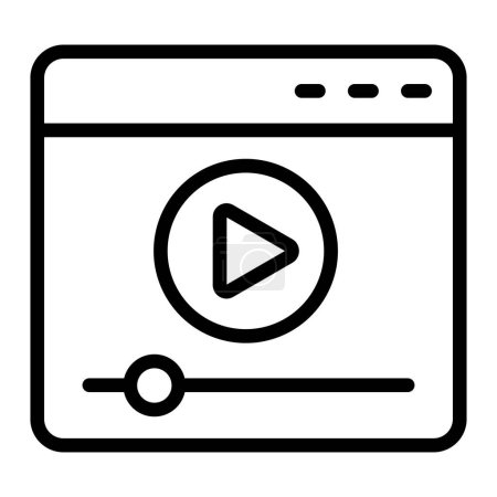 Online Streaming Vector Line Icon
