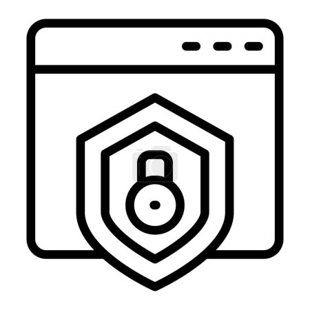 Protected Network Vector Line Icon