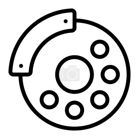 Brake Disk Vector Line Icon Design
