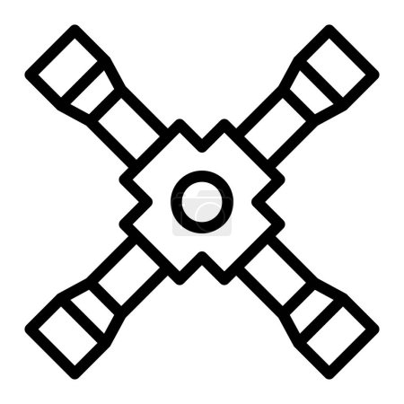 Cross Schraubenschlüssel Vector Line Icon Design