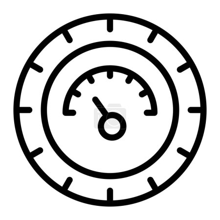 Pressure Meter Vector Line Icon Design