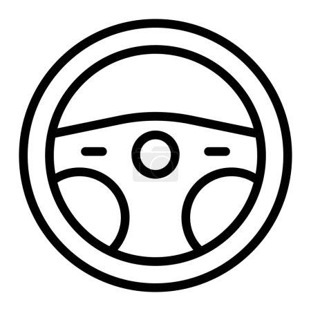Steering Wheel Vector Line Icon Design