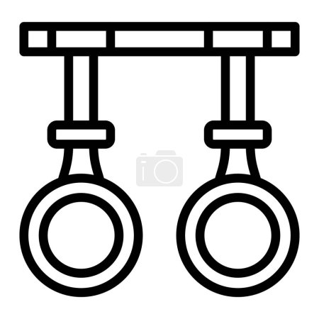 Illustration for Gymnastic Rings Vector Line icon Design - Royalty Free Image