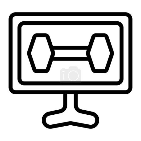 Online Workout Vector Line icon Design