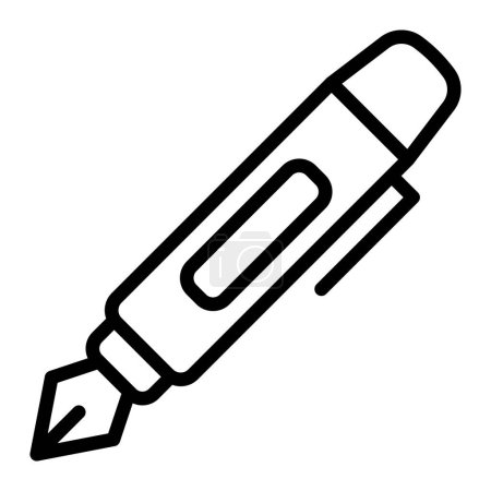 Illustration for Fountain Pen Vector Line Icon Design - Royalty Free Image