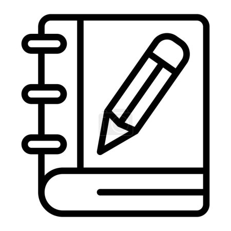 Illustration for Notebook Vector Line Icon Design - Royalty Free Image