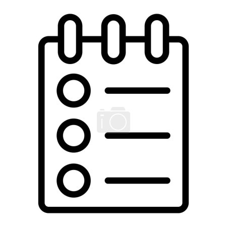 Illustration for Notepad Vector Line Icon Design - Royalty Free Image