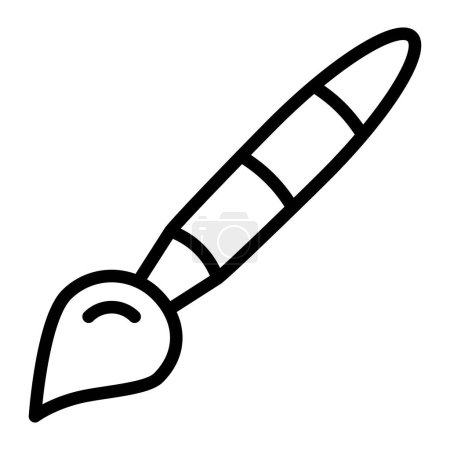Illustration for Paint Brush Vector Line Icon Design - Royalty Free Image