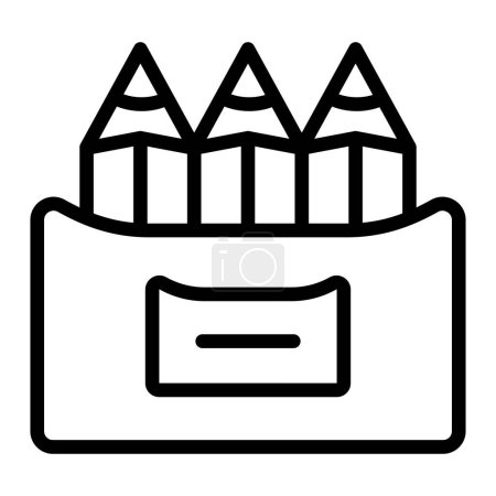 Illustration for Pencil Case Vector Line Icon Design - Royalty Free Image