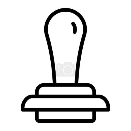 Illustration for Rubber Stamp Vector Line Icon Design - Royalty Free Image
