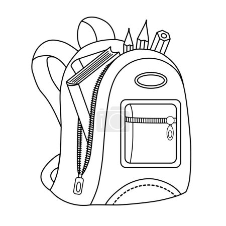 coloring pages backpack black and white