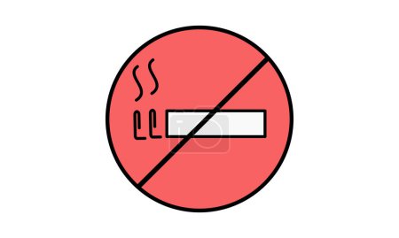 Rauchverbotsschild auf weißem Hintergrund. Vektorillustration