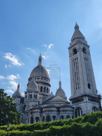 Breathtaking Basilica of Sacre Coeur de Montmartre(Sacred Heart of Montmartre)perched atop the iconic hill of Montmartre in Paris.It is a beacon of spiritual devotion and architectural splendor, offering panoramic views of the city below.Paris,France