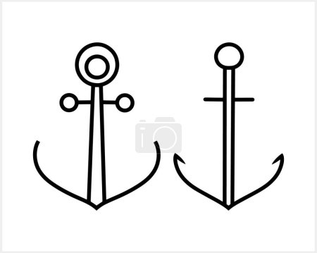 Illustration for Sketch doodle anchor clipart isolated. Sea symbol Vector stock illustration. EPS 10 - Royalty Free Image
