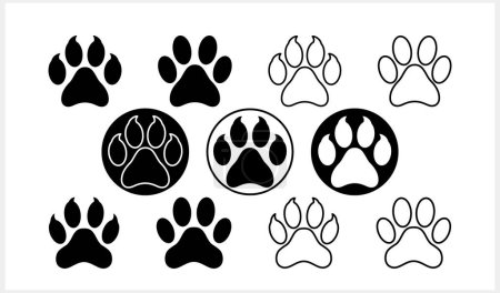 Illustration for Paw print clipart. Stencil icon. Vector stock Illustration. EPS 10 - Royalty Free Image