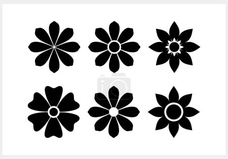 Stencil flower icon isolated Cartoon clipart Vector stock illustration EPS 10