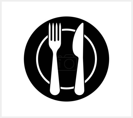 Illustration for Stencil fork knife icon isolated Food clipart Vector stock illustration EPS 10 - Royalty Free Image