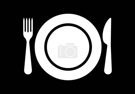 Illustration for Stencil fork knife icon Food clipart Vector stock illustration EPS 10 - Royalty Free Image