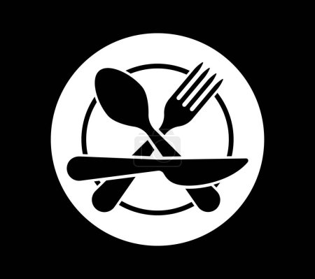 Illustration for Stencil fork spoon knife icon Food clipart Vector stock illustration EPS 10 - Royalty Free Image