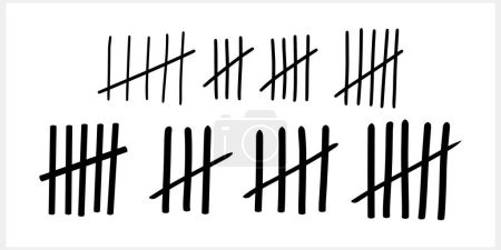 Illustration for Doodle tally mark count icon Sketch vector stock illustration EPS 10 - Royalty Free Image