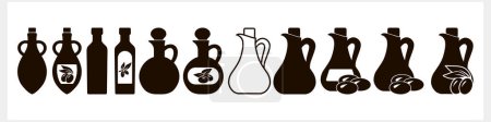 Téléchargez les illustrations : Stencil bottle amphora jug olive icon Food clipart Illustration vectorielle du stock EPS 10 - en licence libre de droit