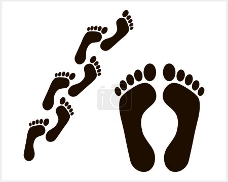 Icono de huella de pie aislado. Huella humana. Símbolo de cuidado. Viaja descalzo. Ilustración vectorial EPS 10