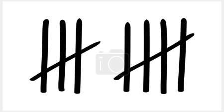 Illustration for Doodle tally mark count icon Sketch vector stock illustration EPS 10 - Royalty Free Image