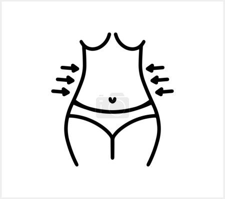 Illustration for Doodle line woman diet icon. Hand drawing line art. Outline women body. Sketch vector illustration. EPS 10 - Royalty Free Image