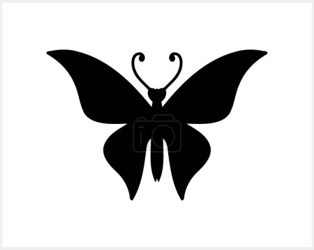 Icono de mariposa Doodle. Arte de línea dibujado a mano. Grabado animal insecto. Ilustración de stock vectorial. EPS 10