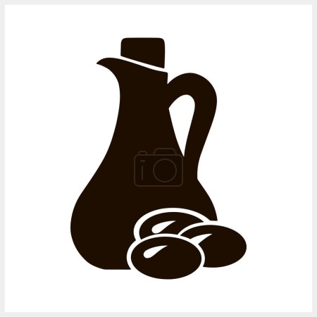Illustration for Stencil jug olive icon Food clipart Vector stock illustration EPS 10 - Royalty Free Image