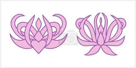 Ilustración de Icono de garabato flor de loto aislado. Plantilla vector stock ilustración. EPS 10 - Imagen libre de derechos