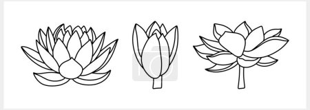 Ilustración de Icono de garabato flor de loto aislado. Dibujo vector stock ilustración. EPS 10 - Imagen libre de derechos